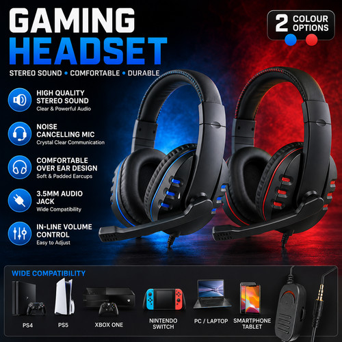 Gaming headset with - with, microphone
