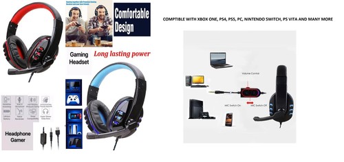 Gaming headset with microphone - gaming,